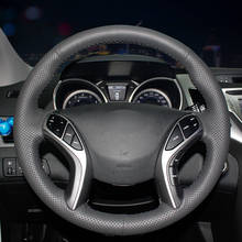 Cubierta de cuero Artificial para dirección de coche, protector negro para Hyundai Elantra 3 2011-2016 Elantra Sport 2011-2016 Elantra GT 2013-2017 2024 - compra barato