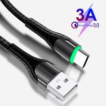 3A type-C кабель для передачи данных Micro USB быстрая зарядка совместимый светодиодный кабель для быстрой зарядки для samsung Xiaomi 2024 - купить недорого
