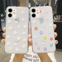 Clear Cartoon Colorful Flower Phone Case For iPhone 13 12 11 Pro Max X XR XS Max 12 Mini 6 6s 7 8 Plus SE 2020 Cute Soft Shell 2024 - купить недорого