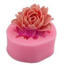 Forma de silicone flor de rosa 3d, faça você mesmo, molde para sabonete, fondant, bolo, gesso, aromaterapia, artesanal, forma de gota, cola 2024 - compre barato