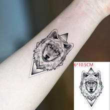 Waterproof Temporary Tattoo Sticker Wolf Head Animal Small Body Art Flash Tattoo Fake Tattoo for Women Men 2024 - buy cheap