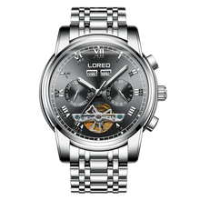LOREO-Reloj de pulsera para hombre, accesorio masculino de pulsera resistente al agua con mecanismo automático de Tourbillon, complemento mecánico de marca de lujo con calendario perpetuo de zafiro 2024 - compra barato