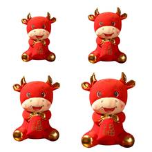 Muñeco de peluche del zodiaco chino para niños y niñas, muñeco de peluche de vaca roja, mascota, regalo de cumpleaños y Año Nuevo 2024 - compra barato