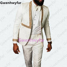 Gwenhwyfar-traje de dos piezas para hombre, con un botón de dos piezas traje Masculino, color blanco marfil, para novio y boda 2024 - compra barato