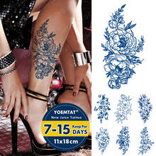 Juice Lasting Waterproof Temporary Tattoo Stickers Peony Flower Rose Butterfly Ink Flash Tattoos Woman Body Art Fake Tatto Male 2024 - buy cheap