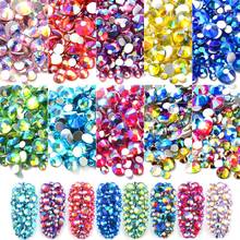 Mixed Size AB Colorful Crystal Nail Art Rhinestones Non Hotfix Flatback Glass Stones 3d Glitter Decorations Gems For DIY Nails 2024 - buy cheap