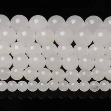 4-14mm Round Smooth White Jades Beads For Jewelry Making beads 15inch DIY Beads Necklace Bracelets For Women Trinket Gift 2024 - buy cheap