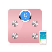 Смарт Bluetooth приложение человеческого тела Жир весы бытовой здоровья в форме BMI весы ЖК большой круглый дисплей Электронные весы 2024 - купить недорого