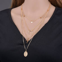 Gold Jesus Cross&Moon Presents&Necklace Charm For women Choker Chain Necklaces Statement Layered Bijoux Femme Necklace SE200029 2024 - buy cheap