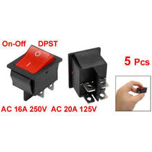 5 x Red Illuminated Light On/Off DPST Boat Rocker Switch 16A/250V 20A/125V AC Promotion 2024 - buy cheap