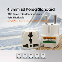 Adaptador de carregador de viagem, conversor universal dos eua, reino unido, au para a ue, plug de viagem, adaptador de tomada 2020mm, coreia kc, adaptador padrão ue, novo, 4.8 2024 - compre barato