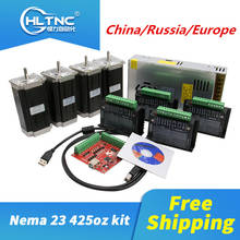 CNC kit 4pcs TB6600 driver+ 4 pcs Nema23 425 Ozin dc motor+1set MACH3 motion card +1pcs 350W 36V power supply for CNC part 2024 - buy cheap