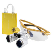 Big Discount !!! NEW Yellow Dentist Dental Surgical loupes 3.5X 320mm + LED Head Light Lamp 2024 - buy cheap