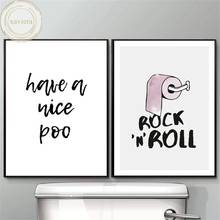 Funny Quotes Cartoon Posters and Prints Minimalist Canvas Paintings Toilet Bathroom Wall Art Print Pictures Modern Home Decor 2024 - buy cheap