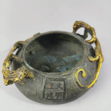 Cepillo de dragón Anaglyph de cobre para decoración del hogar, arandela/Cenicero, delicado, interesante antiguo colección China 2024 - compra barato