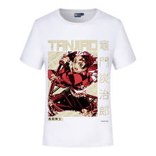 Camiseta estampa digital de anime demon slayer, camiseta para kimetsu no yaiba 2024 - compre barato