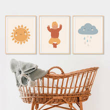 Cartoon Sun And Cloud Baby Canvas Paintings Nursery Kids Poster Print Wall Art Pictures For Children's Bedroom Home Decoration 2024 - buy cheap