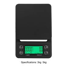 Balança digital portátil de 3kg/5kg, gotejamento, temporizador, lcd, eletrônica, cozinha, 0.1g 2024 - compre barato