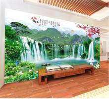 Papel tapiz fotográfico personalizado para paredes, mural de paisaje de estilo chino, pintura de paisaje de estilo chino, 3 d 2024 - compra barato