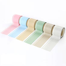 Cinta Washi de rejilla colorida Simple, papel japonés, planificador DIY, 3,5 cm de ancho, cinta adhesiva, cinta decorativa de papelería 2024 - compra barato