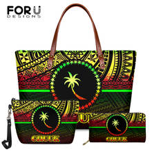 FORUDESIGNS Hot Sale 3Set Women Handbags And Pu Purse Chuuk Polynesian Tribe Pattern Vintage Ladies Party Big Soft Shoulder Sac 2024 - buy cheap