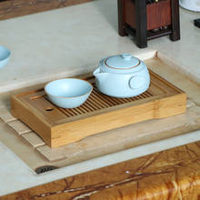 Kung Fu Tea Set Natural Wood Bamboo Tea Tray Rectangular Traditional Bamboo Puer Tea Tray Tea Table Home Indoor Outdoor Tool 2024 - buy cheap