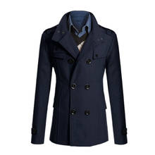 Lisa Colly Men's Winter UK Style Long Trench Coat Jacket Casual Windbreaker Coat Autumn Outwear 2024 - buy cheap