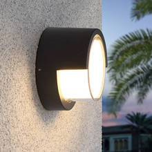 Lámpara LED de pared redonda para porche, candelabro de jardín, balcón, pasillo, iluminación de AC85-265V, resistente al agua IP65, 8W 12W 2024 - compra barato