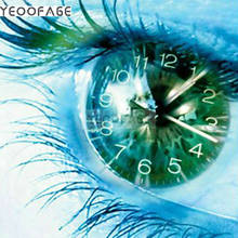 Relógio de diamante bordado 5d diy, pintura diamante ponto cruz olhos azuis inteiramente quadrados com strass decoração de casa, mosaico 2024 - compre barato