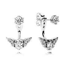 Authentic 925 Sterling Silver Fairytale Tiara Fashion Stud Earrings For Pandora Women Bead Charm Gift DIY Jewelry 2024 - buy cheap