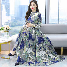 Fashion Elegant 4XL Women Dresses 2021 Spring Autumn New 40-50 Years Dress Print Big Hem Ladies Temperament Vestidos aq256 2024 - buy cheap