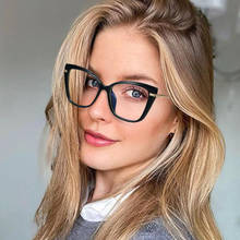 Gafas ópticas con montura de ojo de gato para mujer, lentes transparentes de lectura para miopía sin prescripción, Vintage, Armacao 2024 - compra barato