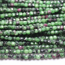 Meihan Wholesale (2 strands/set) Natural 4.5*4.5mm ruby zoisite faceted square loose stone beads for jewelry making design DIY 2024 - buy cheap