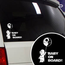 Pegatina de bebé a bordo para coche, calcomanía creativa para ventana de coche, 14cm, color negro/blanco, 1 ud. 2024 - compra barato