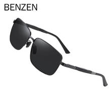 Benzen polarizado óculos de sol masculino armação de metal quadrado para condução óculos de pesca 9530 2024 - compre barato