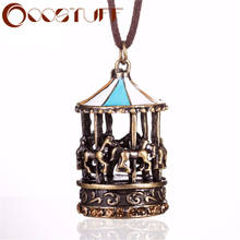 2021 Woman Jewelry Statement necklaces & pendants Carousel Pendants Vintage Long Necklace Women Christmas Gift collares mujer 2024 - buy cheap