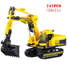 Crawler Excavator Vehicle Building Blocks Technical City Engineering Construction Bricks Educational Toys For Children Boy Gifts 2024 - buy cheap