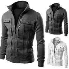 Meihuida Autumn Men Casual Solid Zip Up Warm Pocket Cotton Breathablity Hoodie Hoodies Sweatshirt Jacket Coat Top Tops 2024 - buy cheap