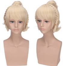 Halloween Fancy WigKingdom Final Fantasy FF15 Twist Shape Split Short Light Blonde Costume Wig Heat Resistance 2024 - buy cheap