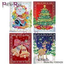 Christmas Card DIY Diamond Painting Mosaic embroidery Semi-finished Christmas Wishes Greeting Cards Handmade Festival Gift 2024 - buy cheap