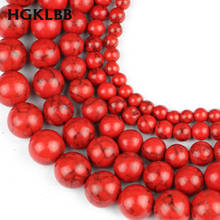 HGKLBB Natural Stone Red Turquoises Round Loose spacer Beads For Jewelry Making 4/6/8/10/12mm DIY Bracelet Necklace accessories 2024 - buy cheap