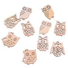 Mix Natrual Owl Shape Wooden Crafts Handmade DIY Embellishment Sewing Scrapbookings Accessories Home Decoration 2024 - buy cheap