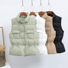 2020 Women Autumn Down Vest Coat Stand Collar 90% White duck down Short Vest Warm Women Sleeveless Tops Waistcoat 2024 - buy cheap