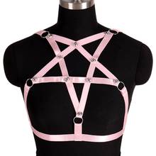 Festival rave rosa pentagrama bondage topo ajustar cintura cinto suspender arnês para feminino garter bdsm lingerie erótica roupas 2024 - compre barato