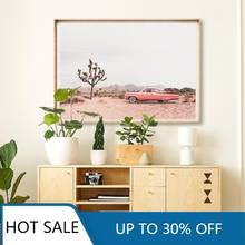 Árvore deserto paisagem da parede arte da lona quadros de quadros coral vintage carro moderno boho decoração da parede para casa 2024 - compre barato