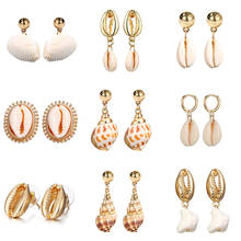 New Fashion Creative Natural Shell Earrings for Women Boho Handmade Scallop Conch Drop Earrings Jewelry gifts 2024 - buy cheap
