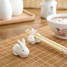 1Pc Cute Rabbit Ceramic Chopstick Holder Creative Spoon Fork Holder Stand Chopsticks Rack Pillow Kitchen Chopstick Rest Rack 2024 - buy cheap