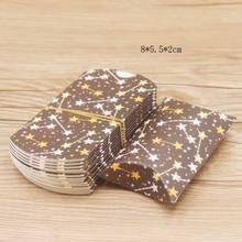 100pcs Star Pattern Kraft Paper Pillow Favor Box Wedding Party Gift Favor Sweet Candy Boxes Birthday Packaging Boxes 8x5.5x2cm 2024 - buy cheap