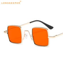 Longkeeper óculos de sol quadrado vintage para homens e mulheres, armação de metal pequena vermelha para dirigir, uv400 2020 2024 - compre barato