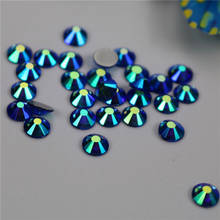 Blue AB All Size (288-1440pcs),Flat back Non Hot-fix Stone Glue on Nail Art Rhinestones,Boutique Clothing decoration 2024 - buy cheap